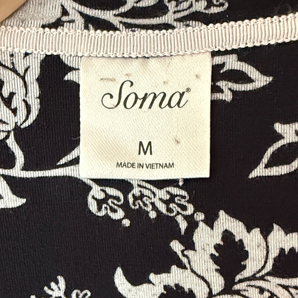 Soma Black & White Floral Pajama Set - Picture 7 of 8